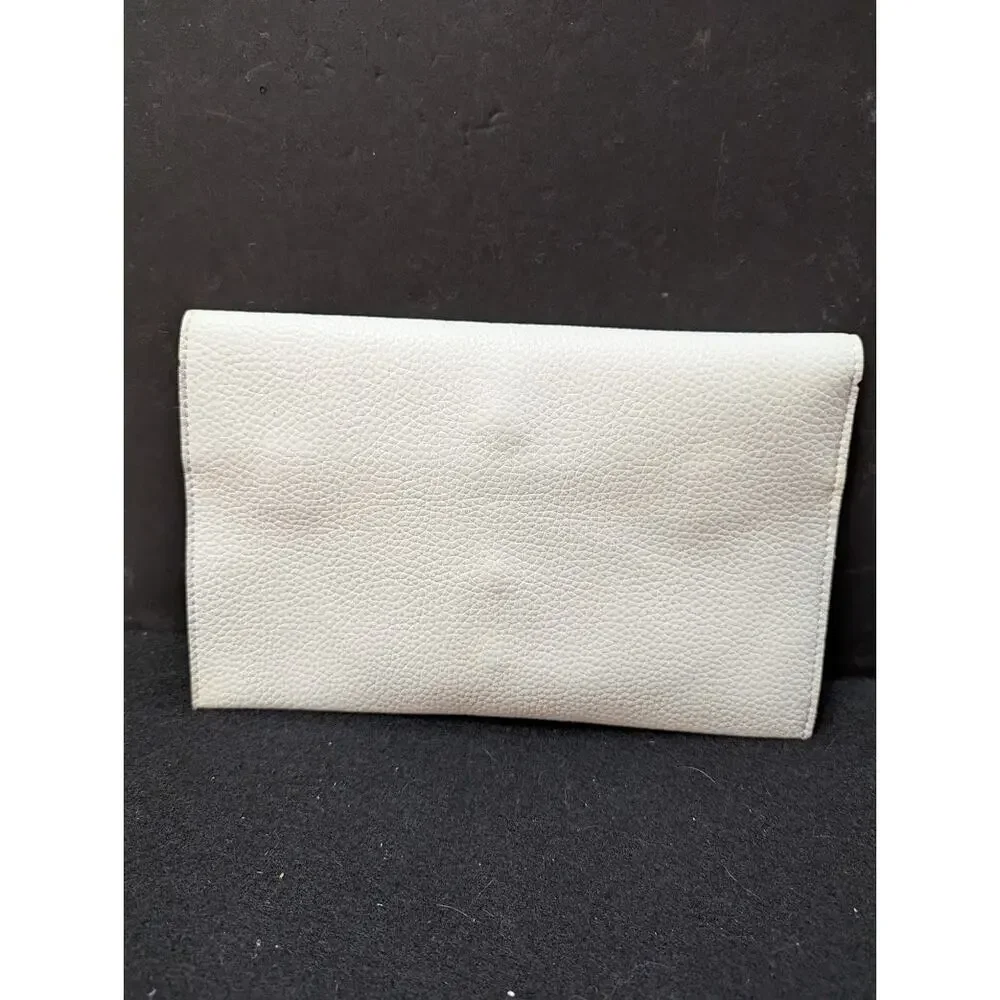 Vegan Pebbled Leather Conververtible Clutch Purse Shoulder Bag gold chain clasp